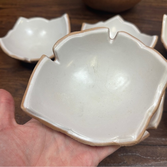 Vintage Ed Langbein Pottery Original Italian Coconut 1 large & 6 small Bowls - Picture 3 of 12